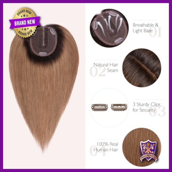 Human Hair Topper Silk Base 3.94x4.72 Inches for Thinning Hair - Picture 3 of 6